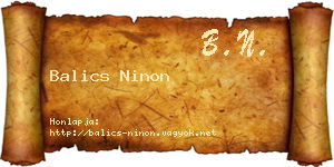 Balics Ninon névjegykártya